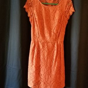 Coral lace dress